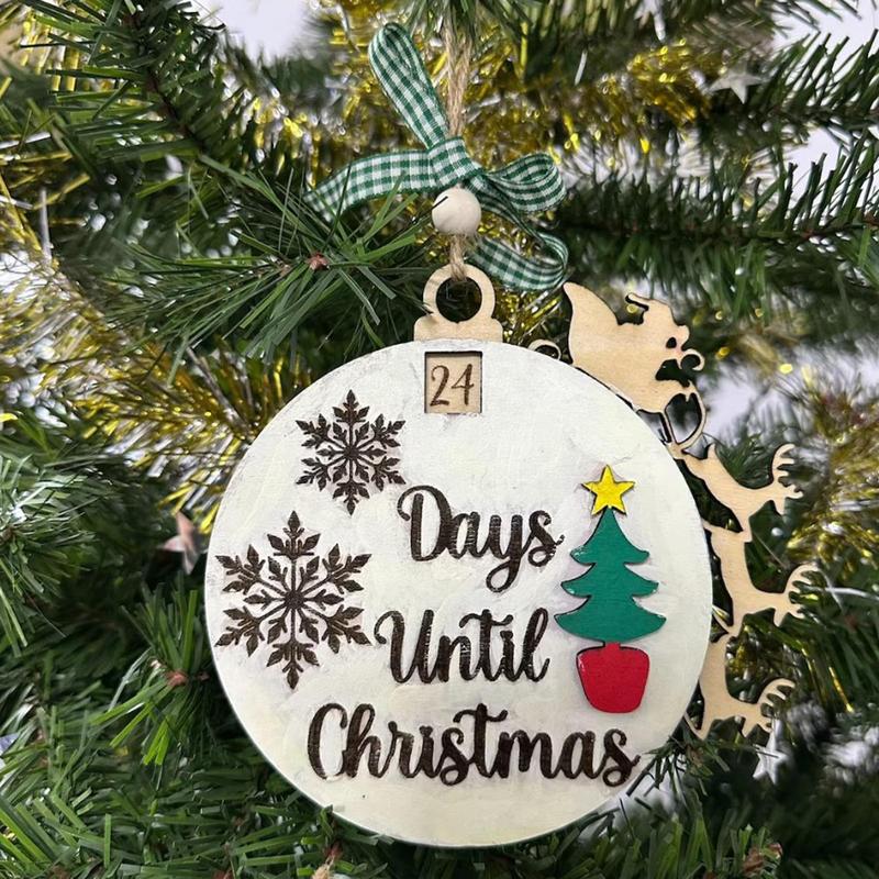 Christmas Countdown Decoration 25 Days Christmas Countdown Pendant 3D Winter Decoration Sliding Ornament For Home Decoration