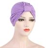 Turbante de algodón y lino para mujer, turbante trenzado para mujer, turbante musulmán, gorro químico, tocado indio