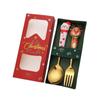 Christmas Dinnerware Stainless Steel With Luxury Gift Box Tableware Dessert Fork Coffee Spoon Santa Cutlery For Christmas