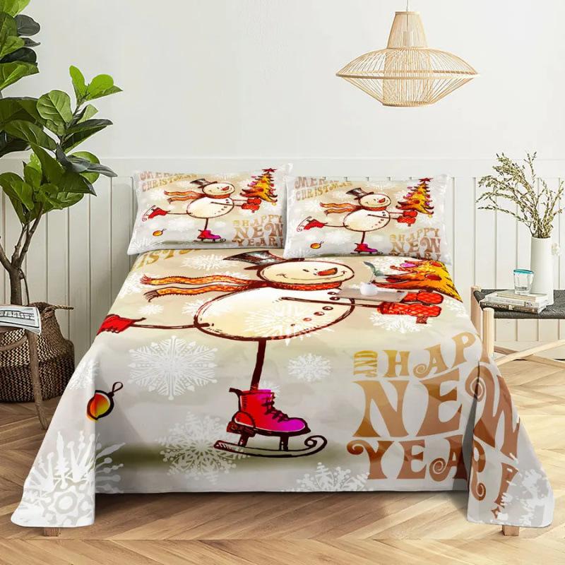Santa Claus Three Piece Bedding Reindeer Christmas Decoration Quilt Cover
