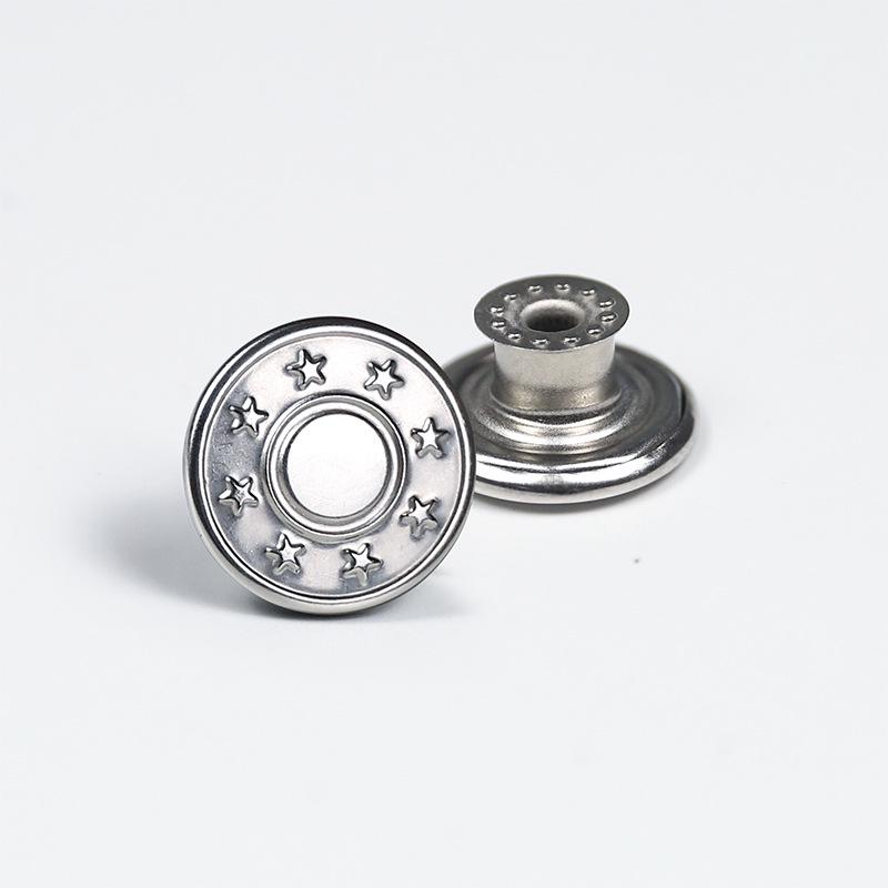 Antique Bronze Smooth Metal Tack Button for Jeans, Jackets & Dungarees with Engraving