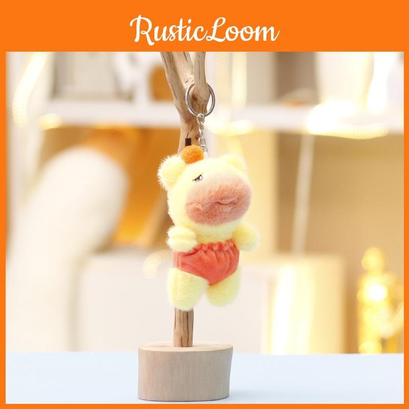 Toy Capybara Plush Keychain Stuffed Animal Doll Backpack Decoration Pendant