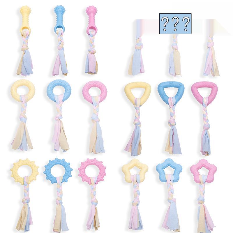 Durable TPR Dog Teething Toys with Cotton Rope