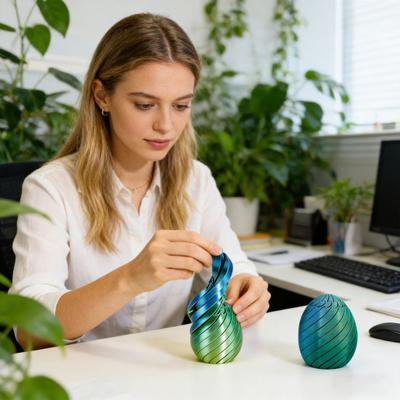 Zabawka Jajko Wielkanocne Odstresowujące Drukowane 3D Jajko Spiralne Zabawka Fidget Jajko Skręcane Puzzle Zabawka na Biurko Wypełniacze do Koszyka Wielkanocnego Upominki na Imprezę