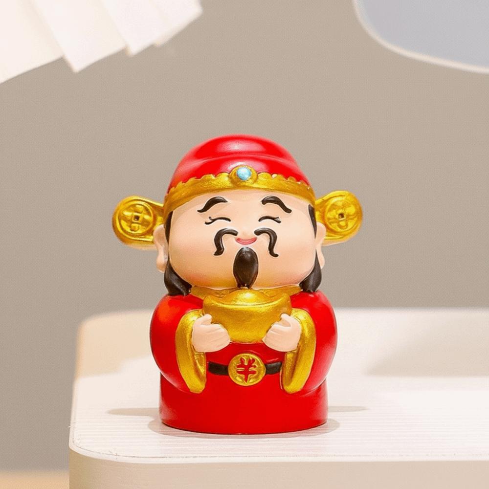 1/2/5pcs Chinese Style Wealth Gods Figurine Small Attract Wealth God of Fortune Statue Lucky Charm Good Fortune