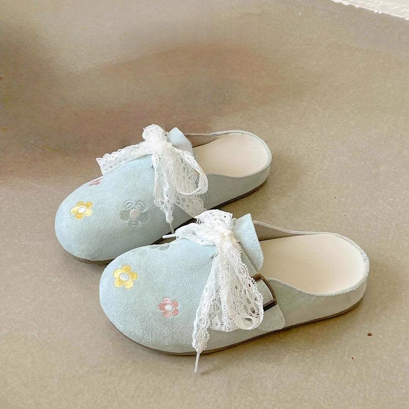 Cute you half-pedal slippers women wear white shoes niche board shoes summer women