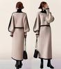 [YUANYUAN] Women's 2-Piece Set: Color-Matching Sweater & Straight Skirt. Spring/Winter Outfit. Knit Skirt Suit with Glue Neck, Lantern Sleeves, Long L