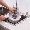 Automatic Liquid Dispensing Pot Washing Brush: Multifunctional Press-Type Kitchen Sponge Brush.