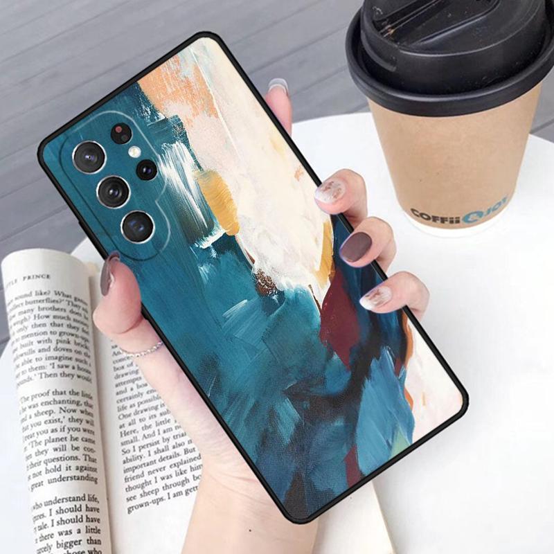 Oil painting graffiti phone case Cover For Samsung Galaxy S24 S25 Ultra S21 S22 Ultra S10E Note 10 Plus Note 20 FE S23