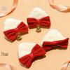 Baby Girl Red Bow Hair Clip - Christmas Plush Headwear