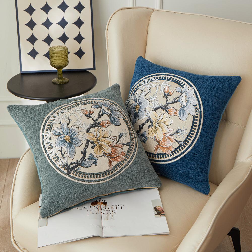 Embroidery Series Sleeping Leg Pillow, High-end Bedside Cushion