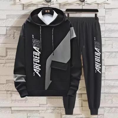 Trendy Casual Kapuzenjacke & Hosen-Set für Herren – Stilvolle Frühlings-/Sommer-Sportbekleidung für Teenager