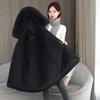 Mid To Long Autumn And Winter Women's Fashionable Warm And Plush Thick Solid Color Parka Coat