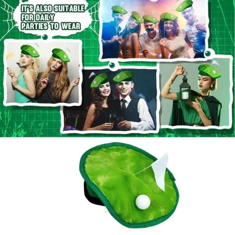 Unisex Pokrývka hlavy 30cm Klobouk s golfovou tématikou Hravý zelený golfový baret Vlajka na golfové hřiště Jedinečné golfové míčky Dekorace Klobouk Kostýmové večírky