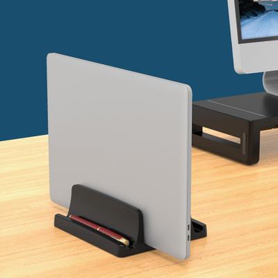 1 Stück Vertikaler Laptop-Ständer für Schreibtisch, doppelter Schlitz Kunststoff-Laptop-Halter mit platzsparendem Design, Laptop-Ständer Aufbewahrungsregal