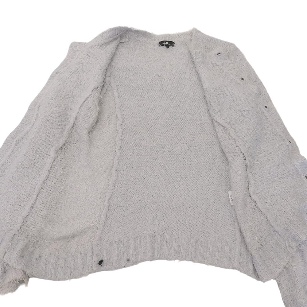 LAD MUSICIAN Men's Shaggy Knit Cardigan Top, Gray, Size 44, 2205-001 tops 44 grayUsed