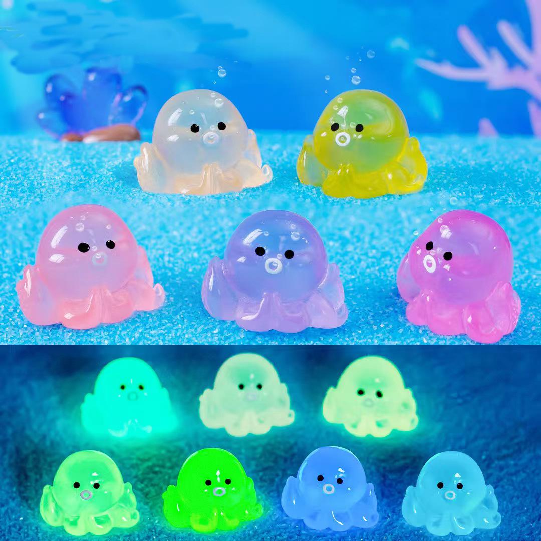 

10-30 шт. Кавайный Светящийся Разноцветный Осьминог Мини-Осьминог Животное из Смолы Украшение для Дома Сад Фей Украшение для Домика для Кукол DIY 10Pcs