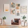 Plant Leaves Sun Line Geometry Boho Abstract Gallery Nordic Wall Art Posters And Prints Painting Pictures For Living Room Decor No Frame