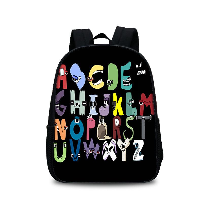 Zaino Alphabet Lore Per Studenti Borsa Scolastica in Nylon con Tasca Frontale e Spallacci Regolabili