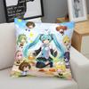 Hatsune Miku Pajama Party Throw Pillow Zipper Closure, Soft Anime Seat Cushion Nap Pillow, Bedroom Sofa Accent Pillow Fans Gift