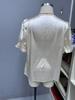 New Satin V-neck Button-up Ruffle Blouse - Spring/Summer Casual Short Sleeve French Style
