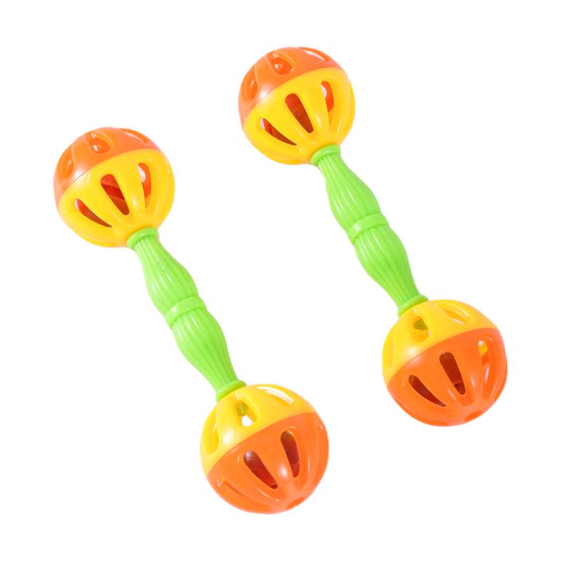 2PCS Parrot Toy Rattle Bite Resistant Bird Bite Toy Parrot Chewing Toy Double-head Bell Ball Toy Parrot Bite Toy