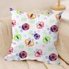 Cute Ladybug Wildflower Pattern Cushion Cover Silky Short Plush Invisible Zipper Dustproof Sofa Pillow Case for Home Decor