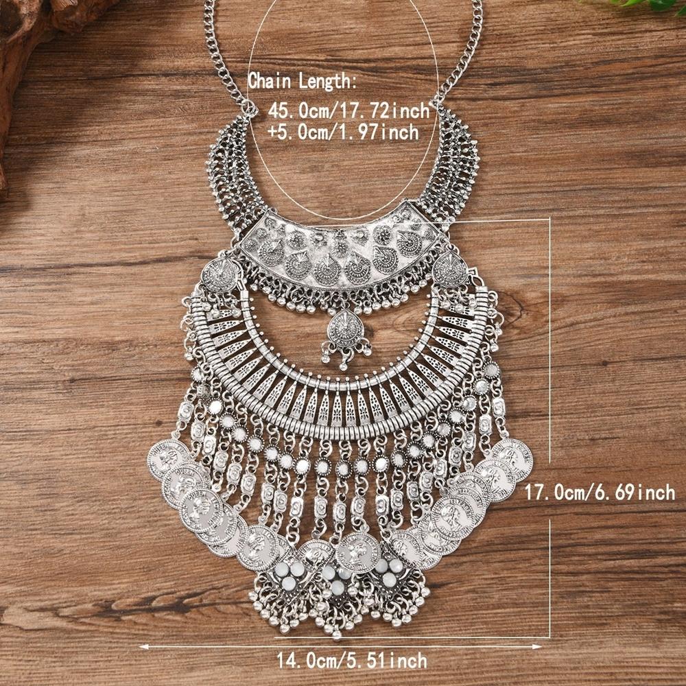 Ethnic Style Vintage Metal Queen Coins Tassel Statement Necklace Women's Party Banquet Jewelry Accessories