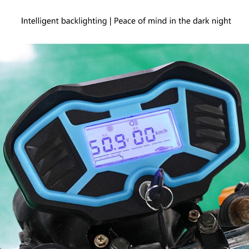 Triciclo Elettrico Resistente alle Intemperie Cruscotto LCD 48V 60V 72V Monitor Universale di Velocità e Batteria Installazione Semplice per Bicicletta
