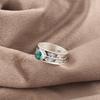 Green Emerald Gemstone Ring Jewelry, Handmade Gorgeous Silver Ring, 925 Sterling Silver Jewelry For Wedding Gift
