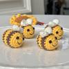 Wool Hook Knitted Little Bee Keychain Hand-Woven Key Ring Pendant Cute Small Creative Bee Hanging Bag Decoration