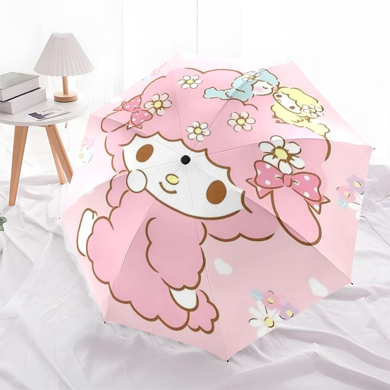 1pc My Melody Automatic Opening Folding Umbrella with 8-Bone Iron Frame for Outdoor Use, Perfect Gift for Fans, Travelers, Everyday Use, and Festive O