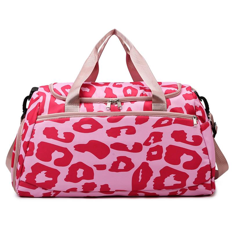 New Large-capacity Sports Shoulder Bag, Student Business Travel Bag, Cow Pattern Tie Rod Bag, Independent Shoe Compartment