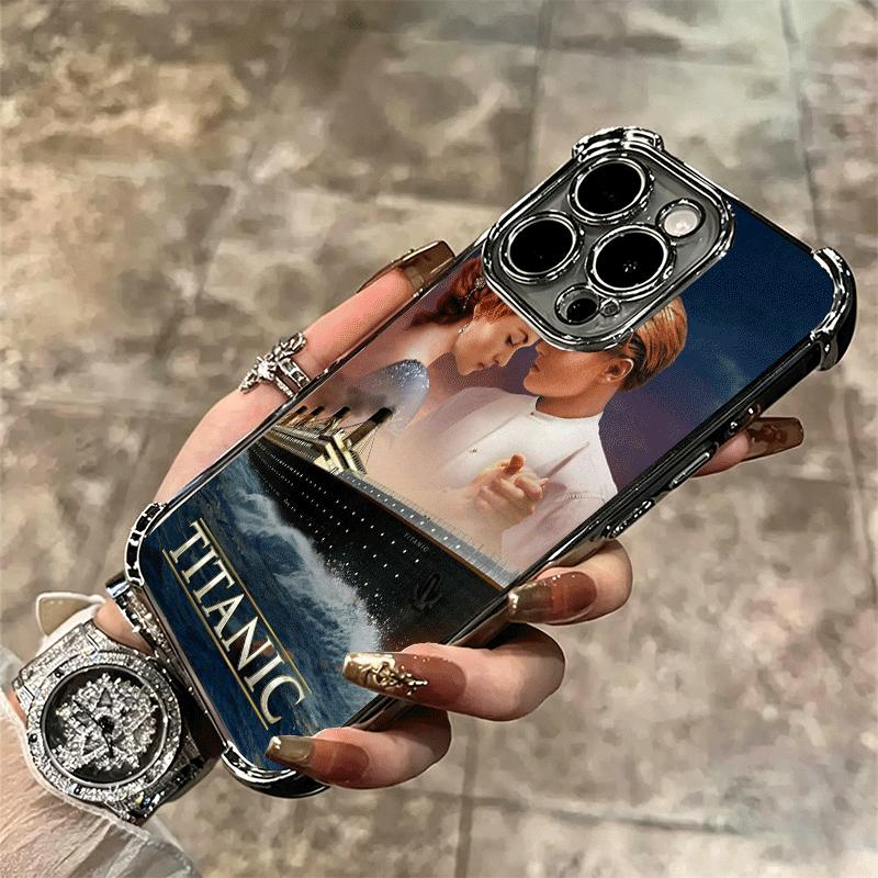 Titanic Movie Rose Jack Soft Phone Case For iPhone 15 16 17 Air 14 Pro Max 16E Plus 13 12 Mini Plating Anti-Fall Fundas