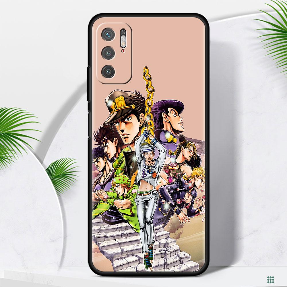 Etui na telefon do Xiaomi Redmi Note 11 10 Pro 9 9S 10S 8 7 8T K40 9A 9C 9T Modna obudowa silikonowa miękka okładka Anime Cartoon J-Jojo