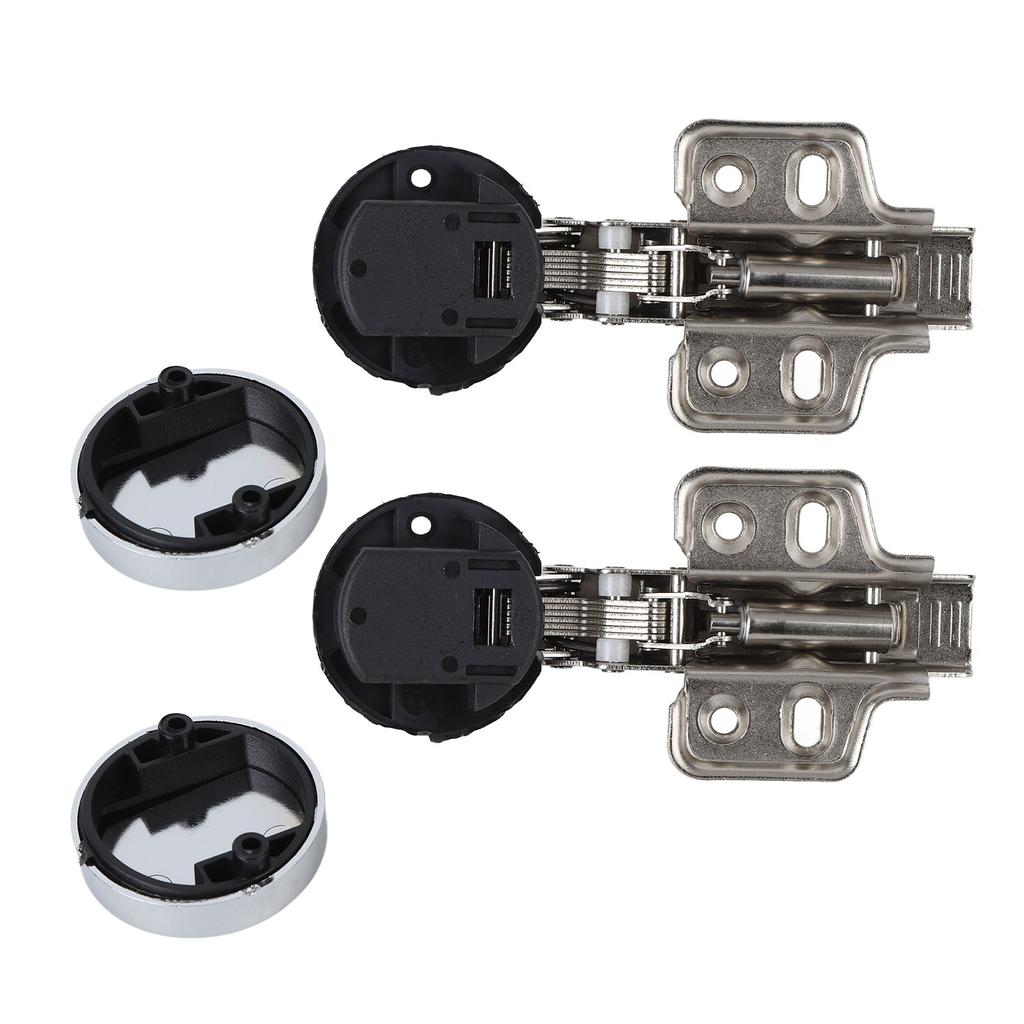 2Set Stainless Steel 201 Cabinet Glass Door Hinge 35 Cup Glass Door Damping Buffer Hinge Middle