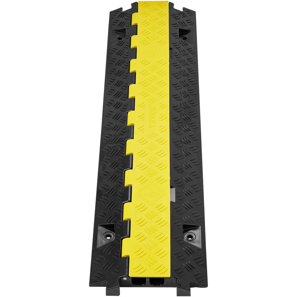 5 PCs Cable Protector Ramp, 2 Channel, 22000 Lbs/axle Capacity Heavy Duty TPU Wire Cover Ramp Hose Protector Ramp Driveway, Traffic Speed Bump with