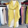 Solid Color Extended Diamond Scarves Japanese Literary Sunscreen Scarf Irregular Linen Shawls for Women 34*220cm