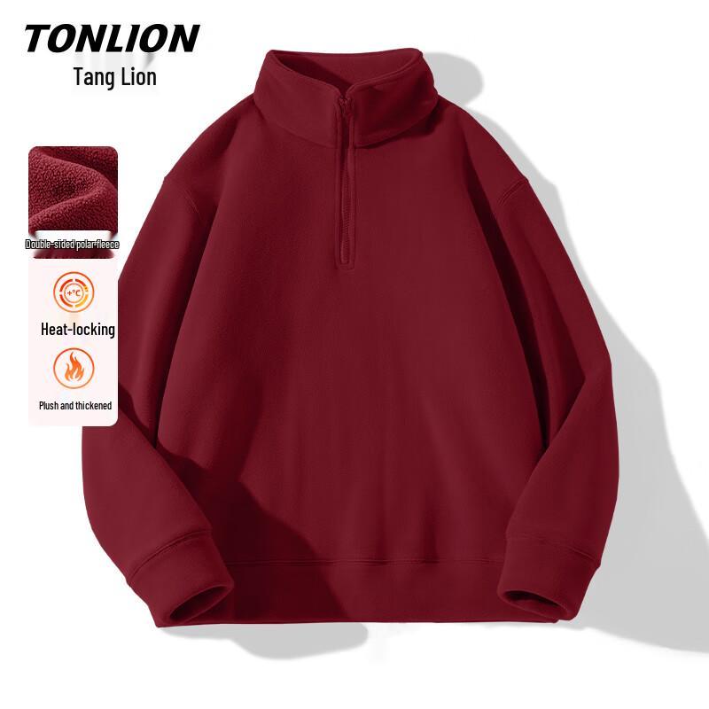 TonLion Men s Heavyweight Fleece Stand-Up Collar Sweatshirt 3XL