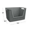 Jute Large Easy Access Basket Medium Durable Resin Organization and Storage Basket Bin Grey