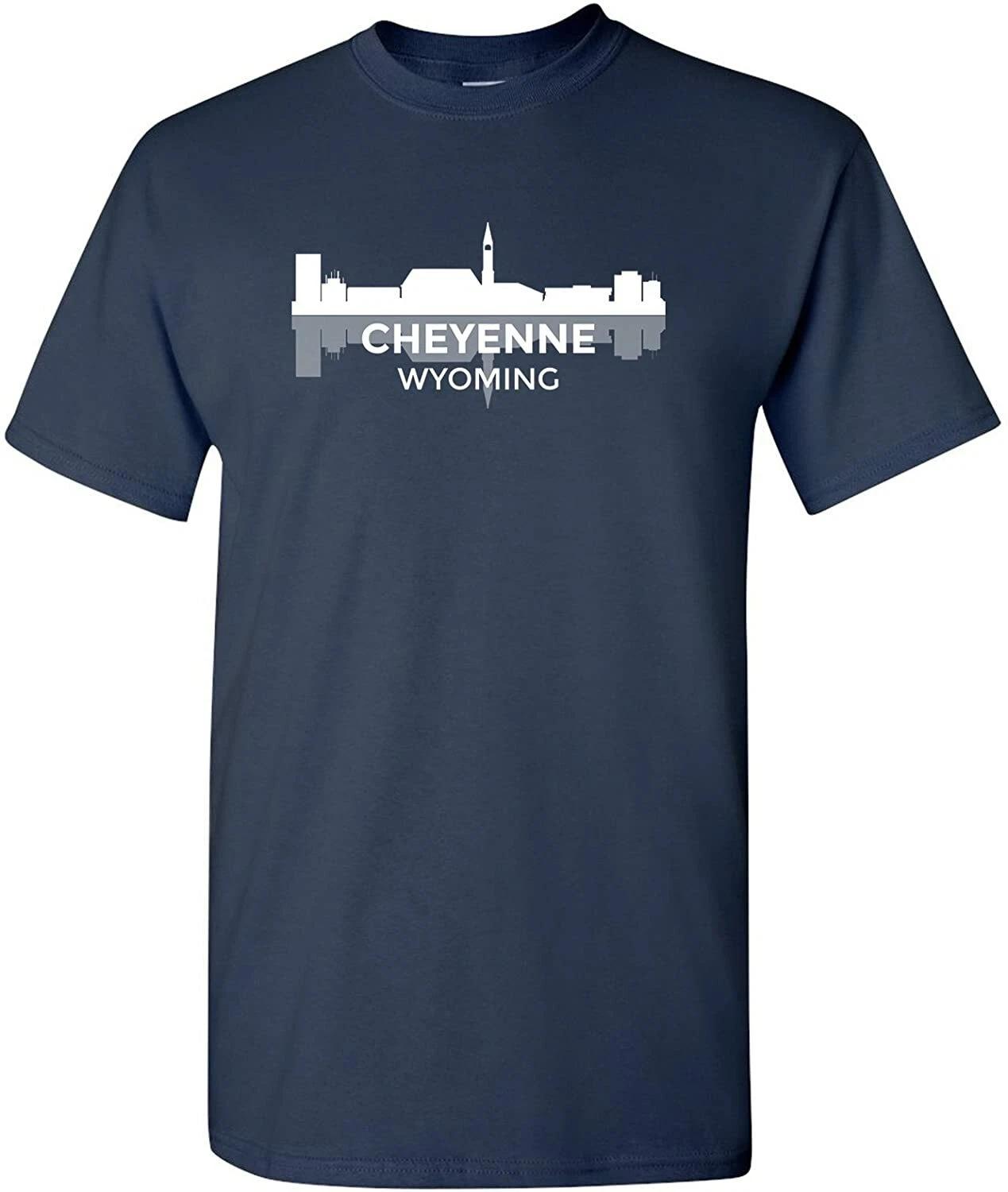 Cheyenne Wyoming Skyline - State City Classic Sports Team T Shirt - Navy 3XL