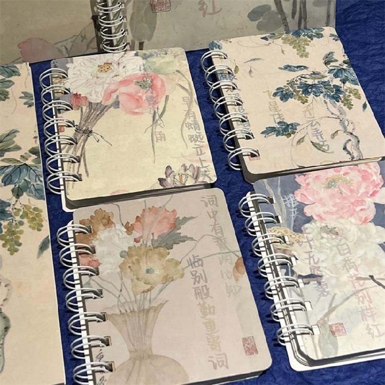 4Pieces Twin Coil Binding Notebook College Ruled Note Book for Writing 100 Page Wide Lined Journal Notepads 14x20cm