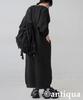 Antiqua Long Rib Knit One Size Black Women's V-Neck Dress, PN-00587, 05,