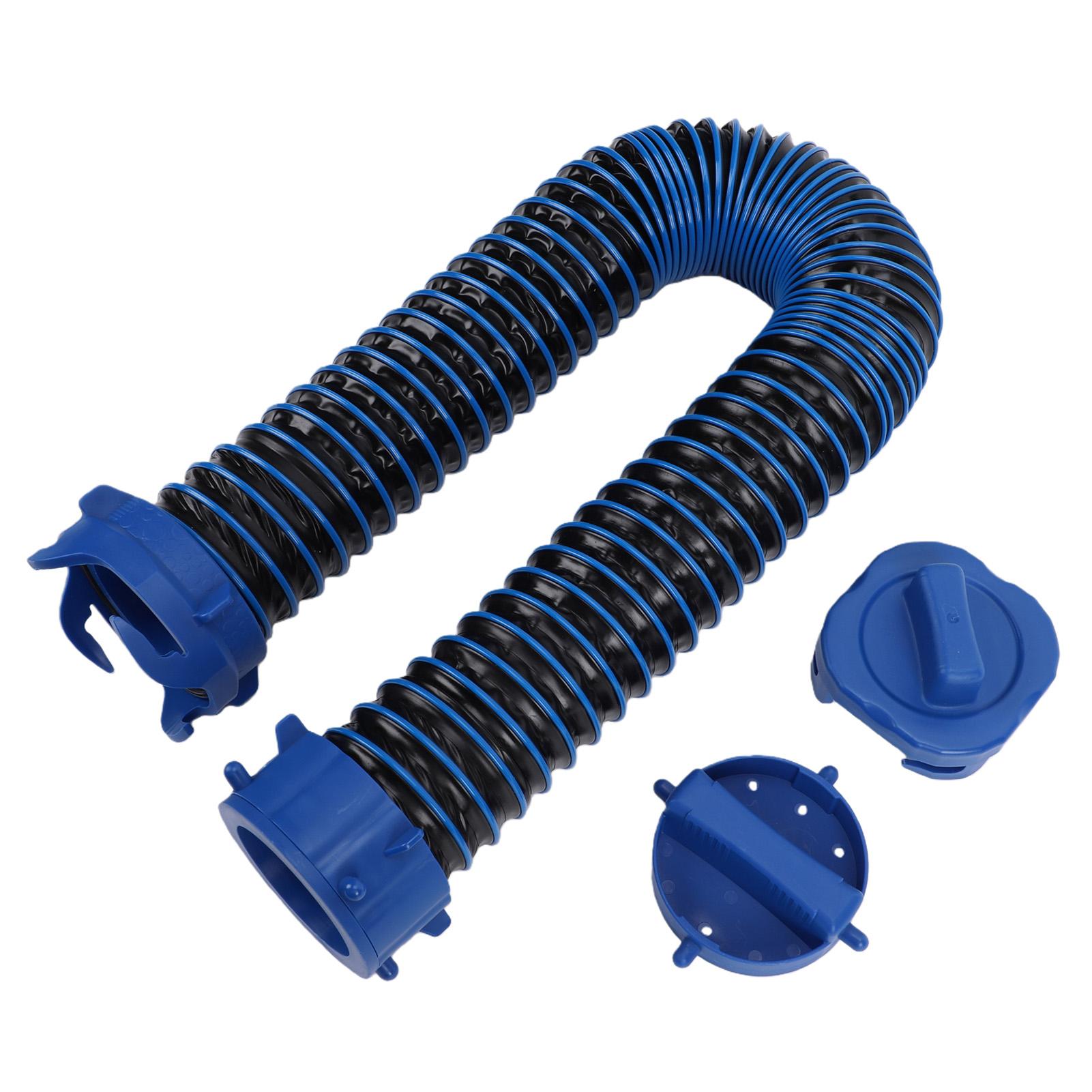 3FT RV Sewer Hose Blue Color Retractable RV Waste Tank Sewer Hose with Double End Fittings