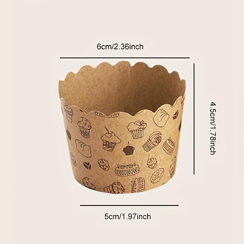 50pcs, Disposable Muffin Cups, Brown Cupcake Cups, Hard Paper Cupcake Liners, Dessert Cups, Baking Tools, Kitchen Accessories, Home Kitchen Items