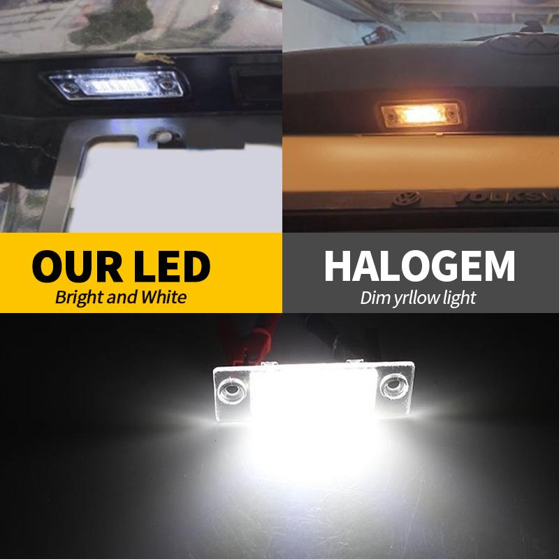 2pcs OEM For VW Transpiarter/T5 2003-2009 Touran 2003-2010 For Skoda Superb 2002-2008LED Number License Plate Light Canbus