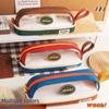 Creative Oxford Cloth Pencil Case With Transparent Color Block For Students And Office Use