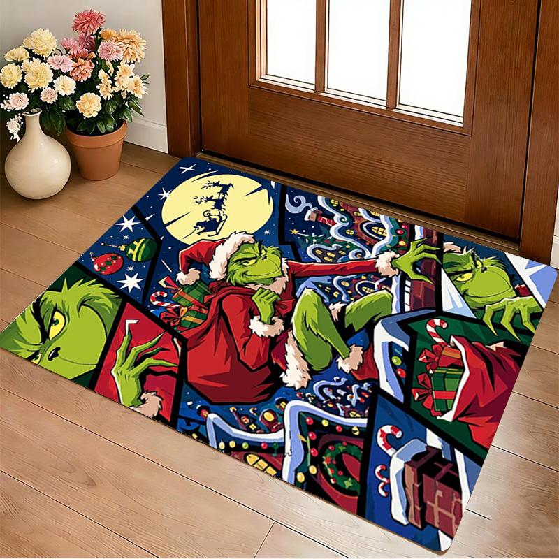 Grinch Christmas Living Room Non-Slip Area Rug Soft Carpet for Bedroom Game Playroom Sofa Office Home Decor Doormat Christmas Gift C9211485