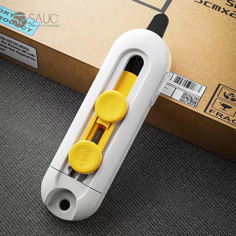Tragbares magnetisches Cuttermesser - Schnittfest, automatische Rückstellung, verdickter Kunststoff für sicheres Auspacken