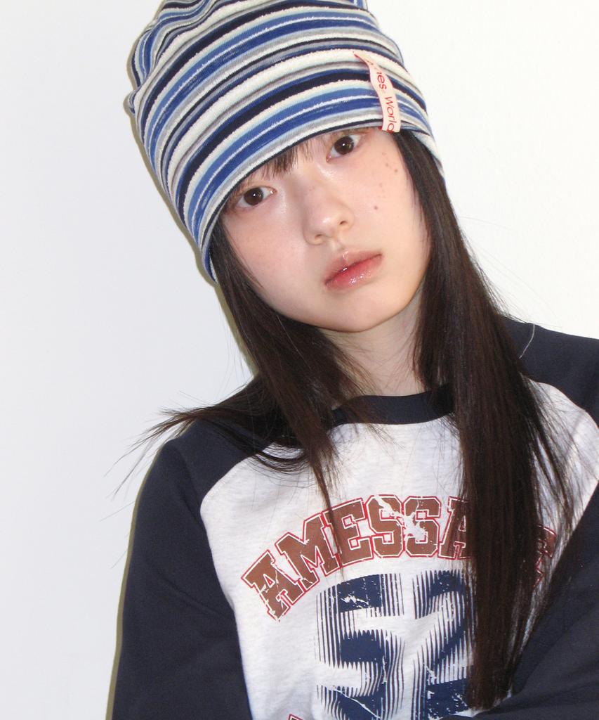 AMES-WORLDWIDE Soft Stripe Beanie Blue